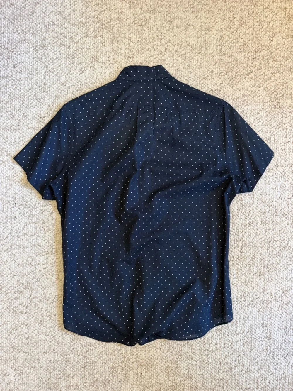 J. Crew Men's Short Sleeve Button Down Secret Wash Slim Fit Shirt - Small - Navy